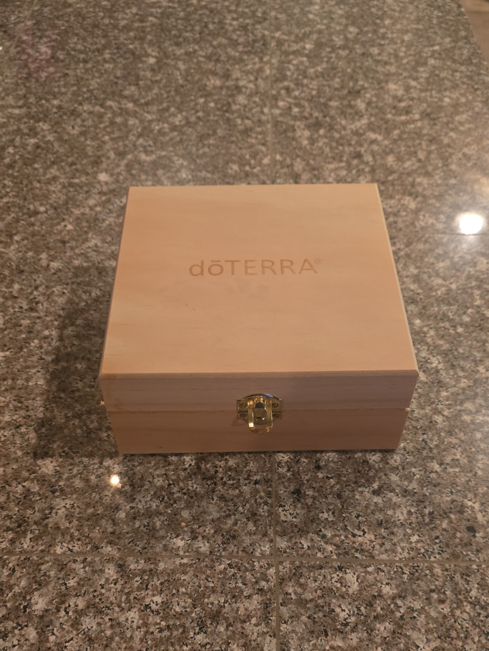 Doterra Natural Wood Box with Gold Latch
